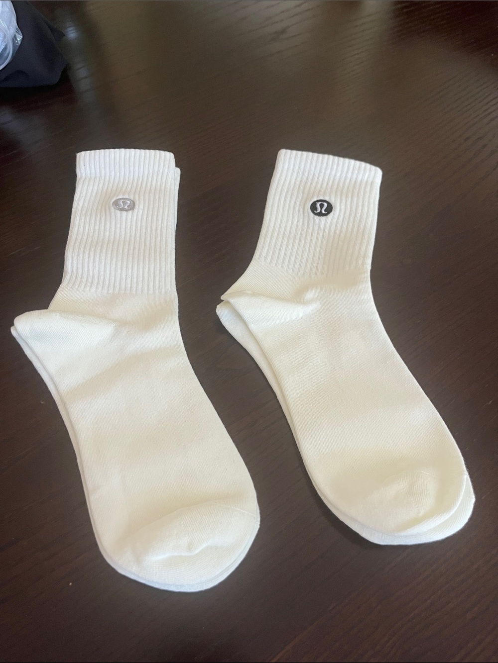lululemon athletica White Crew Athletic Socks with Logo Emblem